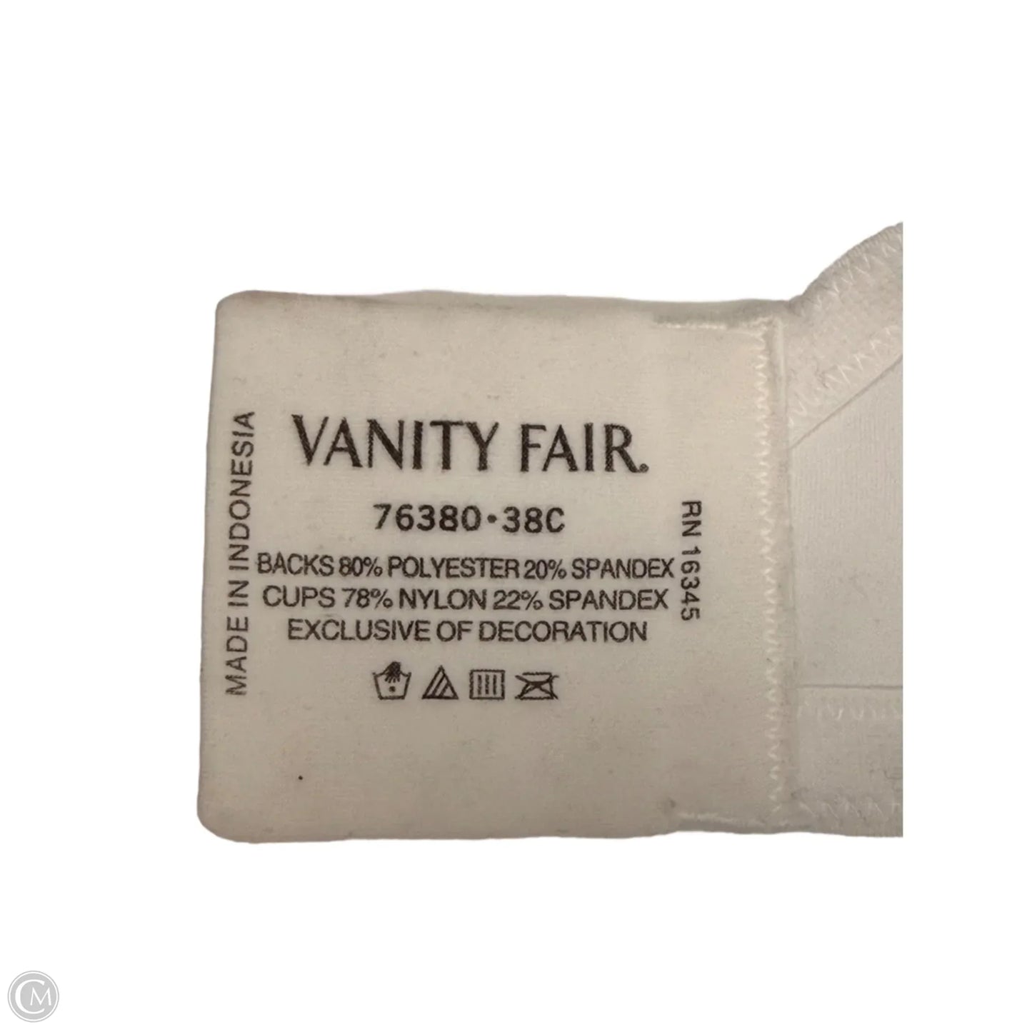 Bra By Vanity Fair, Size: 38C