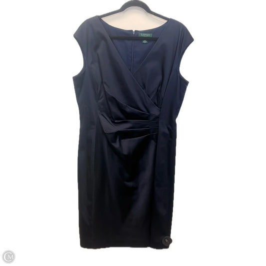 Dress Designer By Lauren By Ralph Lauren In Navy, Size: Xl