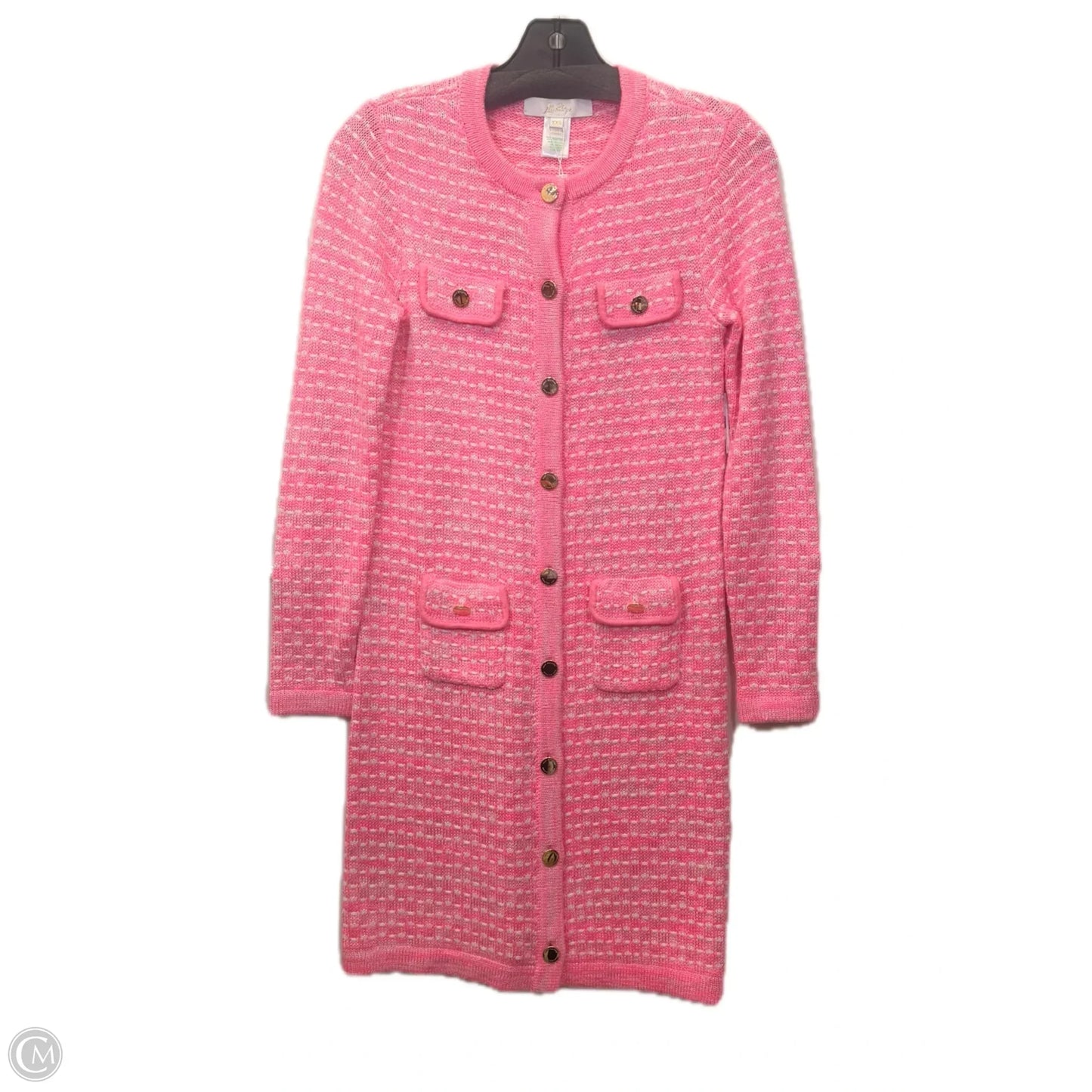 Dress Casual Midi By Lilly Pulitzer In Pink & White, Size: Xxs