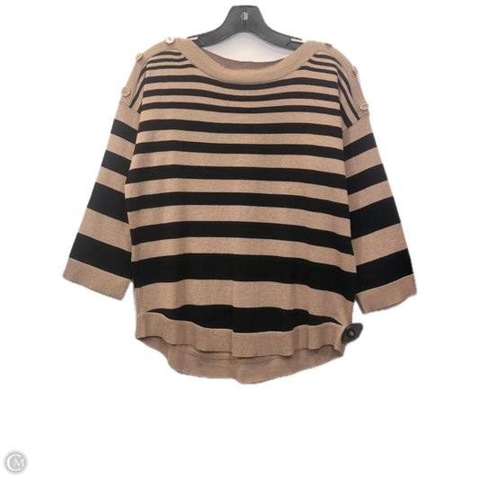 Top 3/4 Sleeve By Cable And Gauge In Black & Brown, Size: M