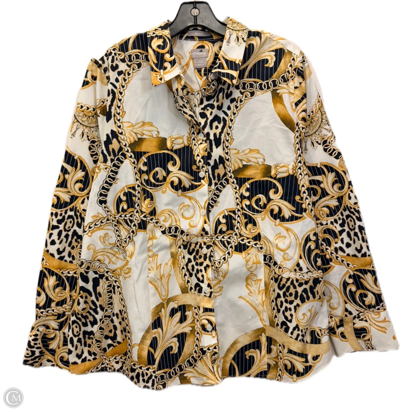 Top Long Sleeve By Chicos In Animal Print, Size: Xl