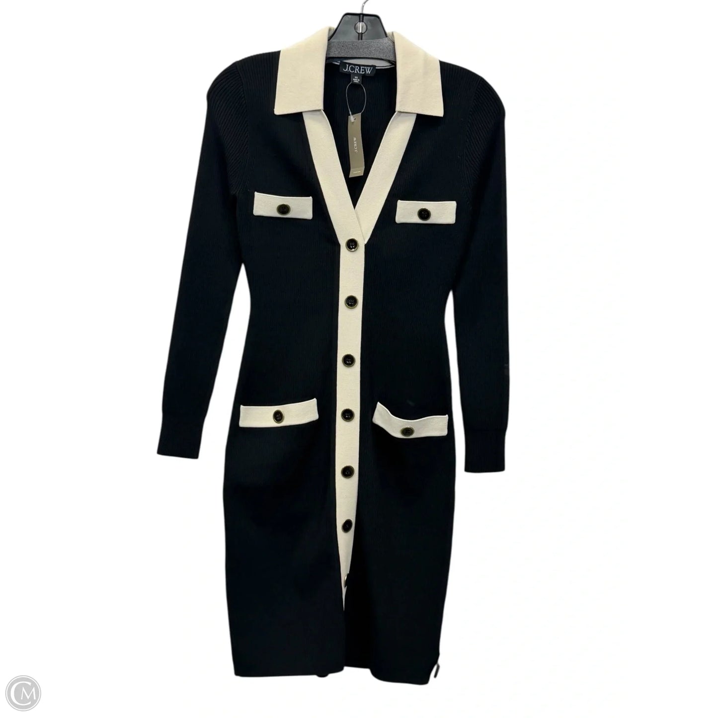 Dress Casual Midi By J. Crew In Black & Cream, Size: Xs