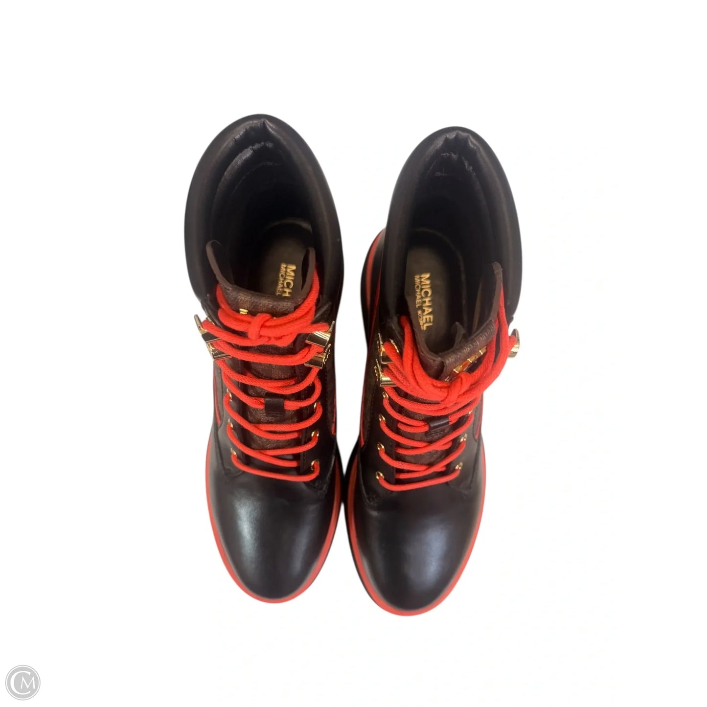 Boots Designer By Michael Kors In Brown & Orange, Size: 7.5
