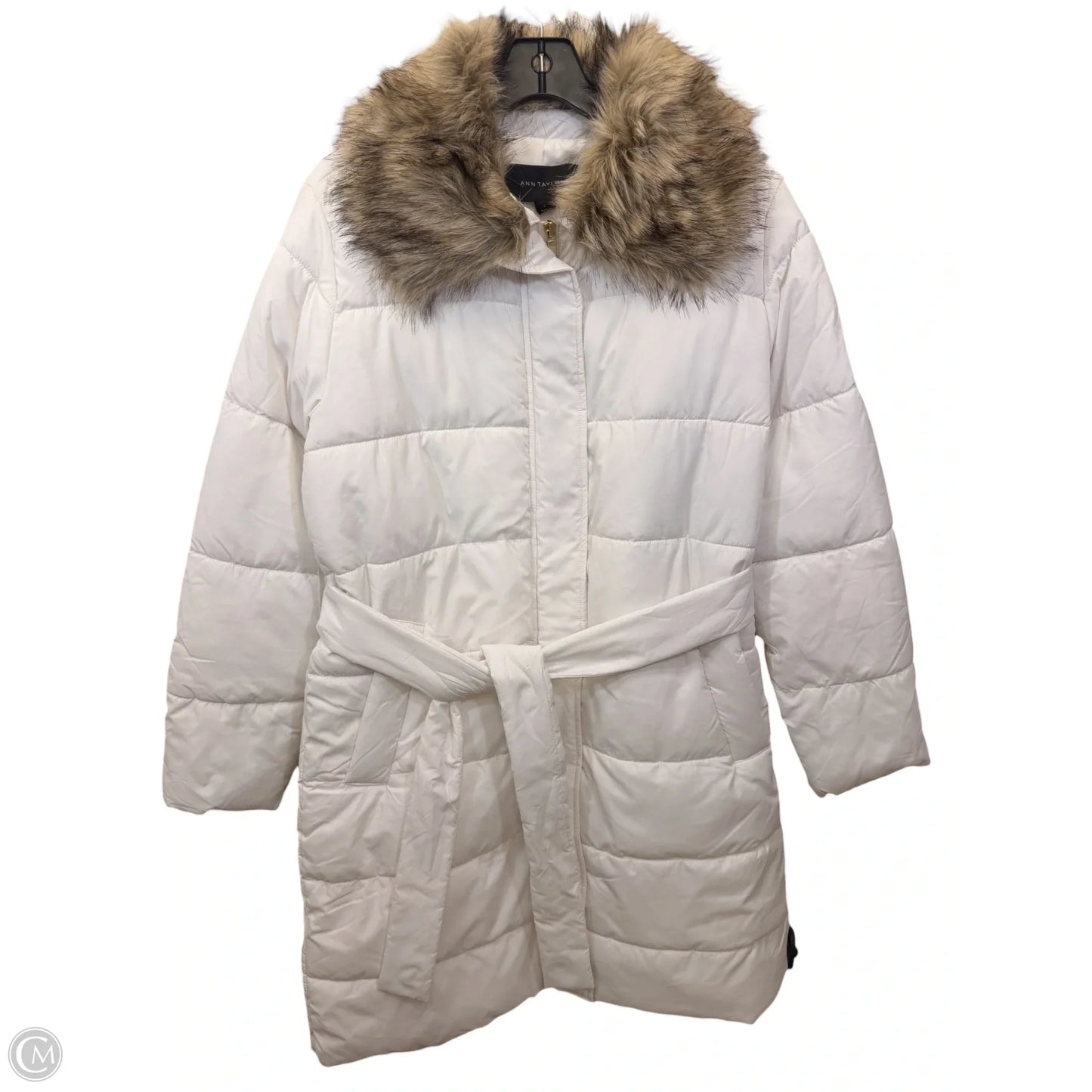 Coat Puffer & Quilted By Ann Taylor In White, Size: S