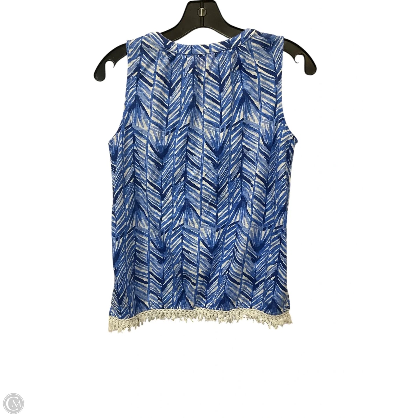 Top Sleeveless Designer By Lilly Pulitzer In Blue & White, Size: Xs