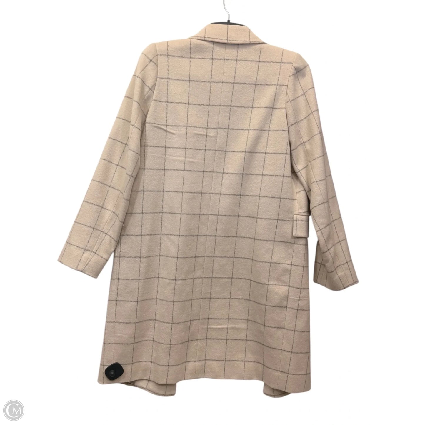 Coat Wool By Calvin Klein In Cream & Grey, Size: S