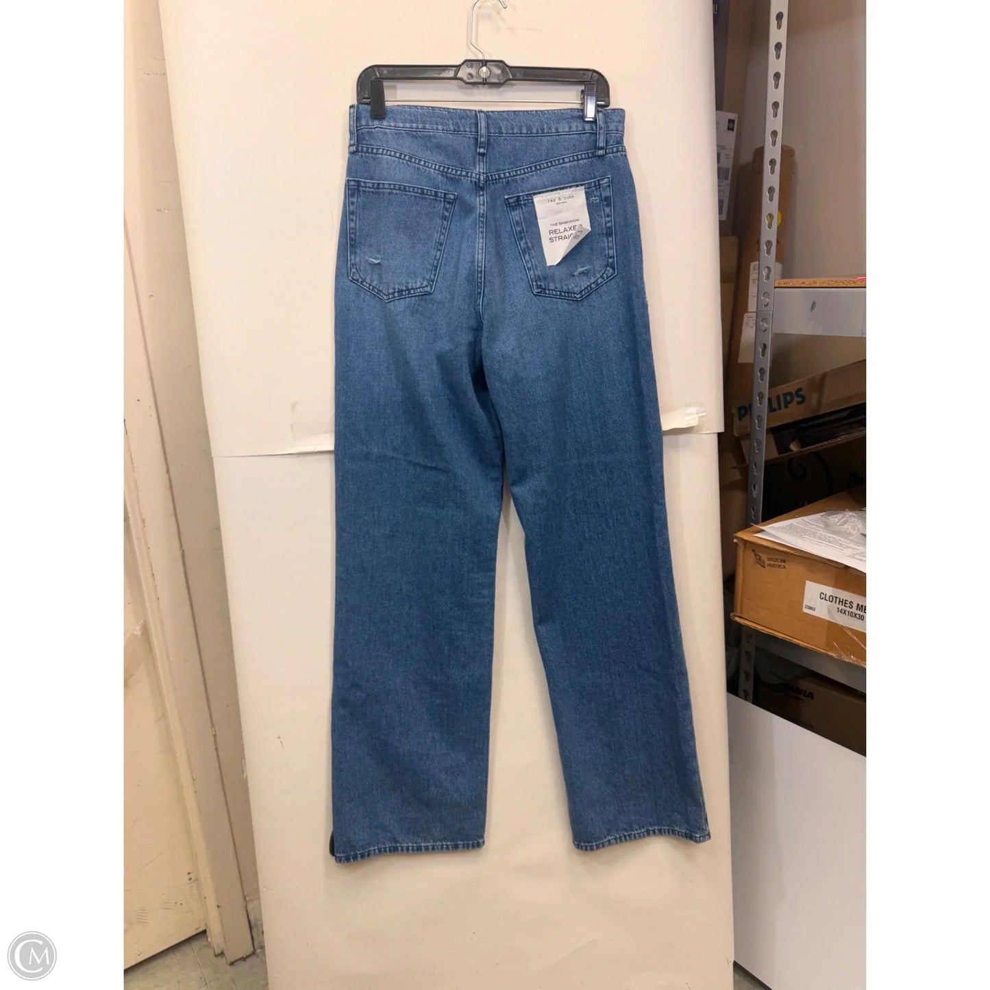 Jeans Straight By Rag And Bone In Blue Denim, Size: 4