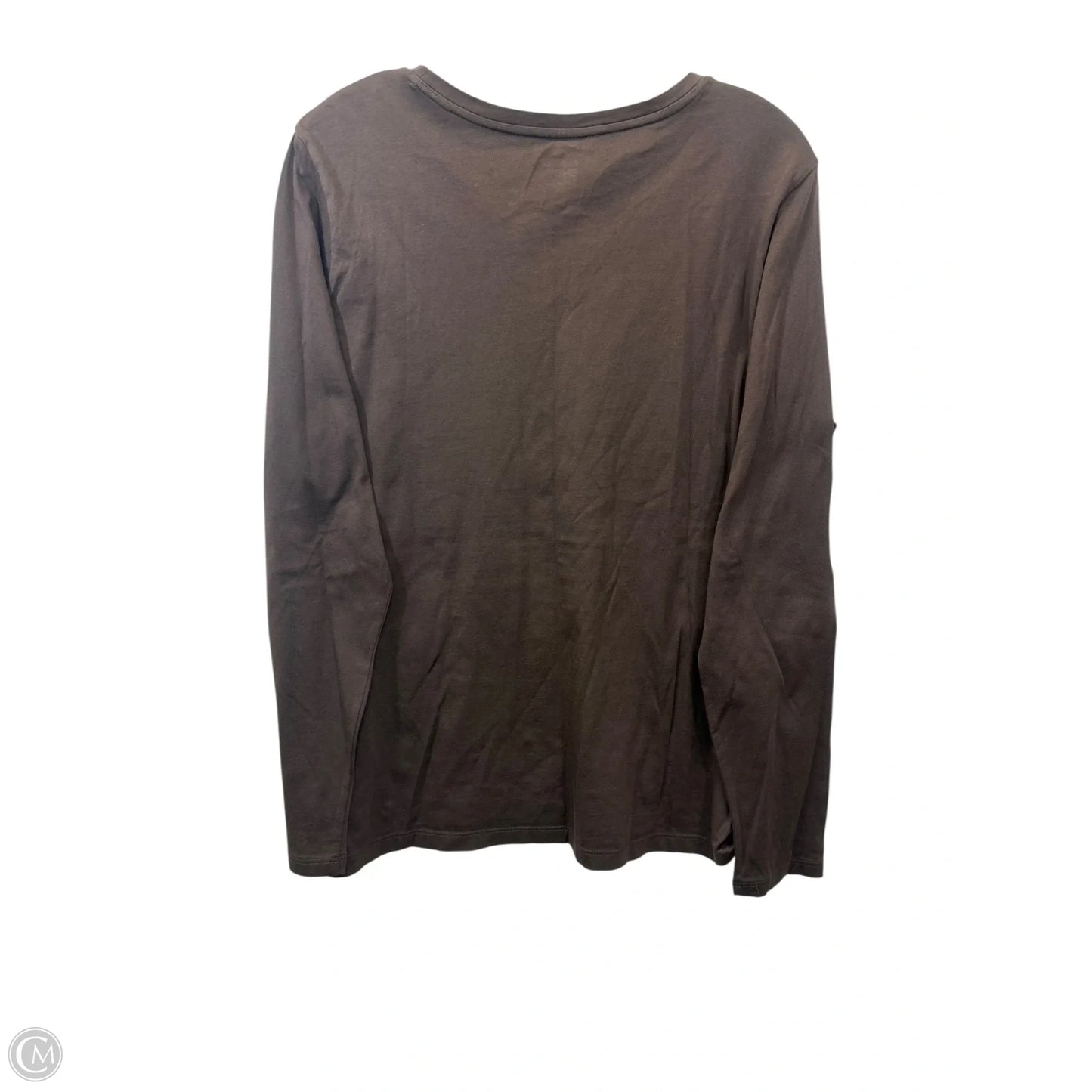 Top Long Sleeve Basic By Lands End In Brown, Size: M