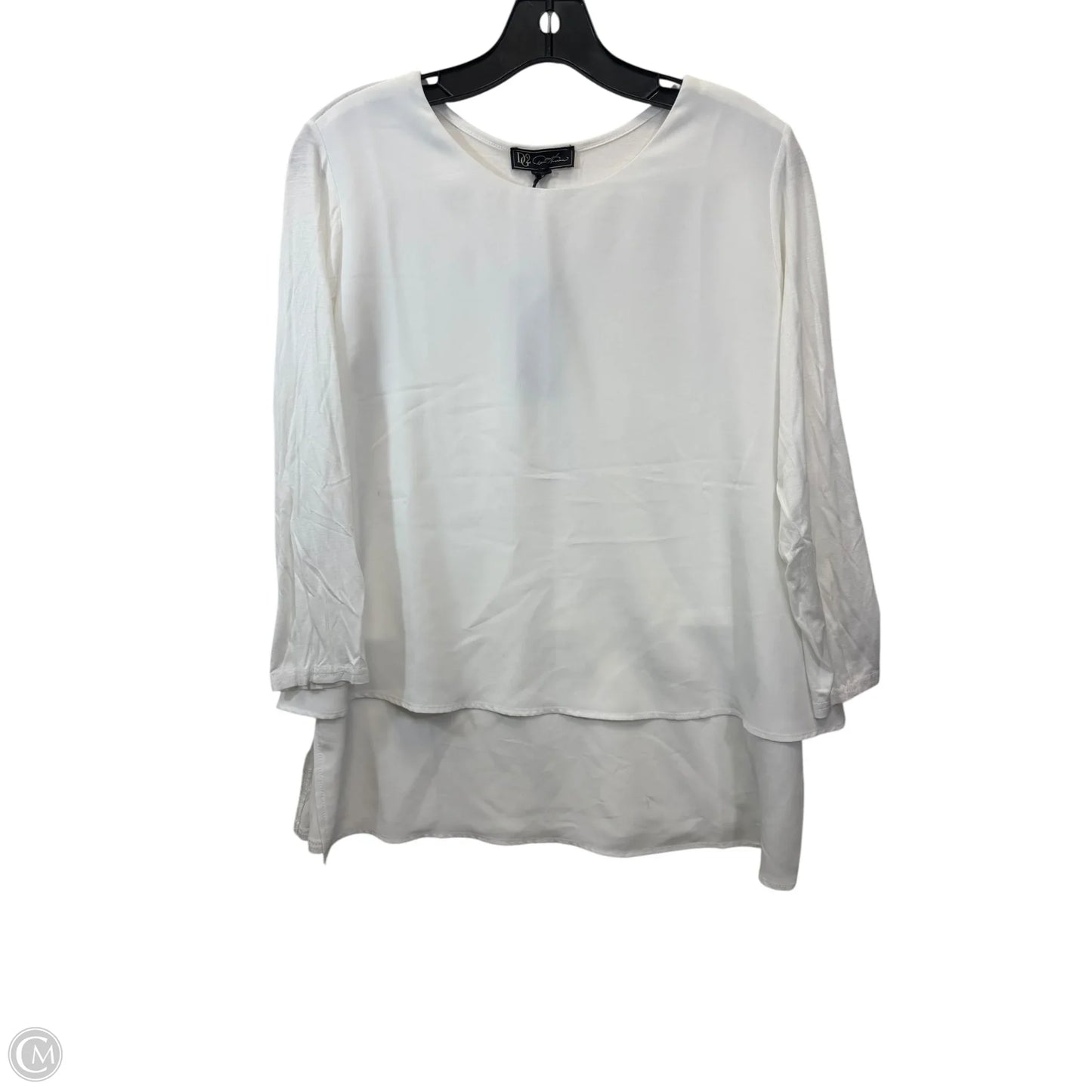 Top Long Sleeve By Dg2 In White, Size: M
