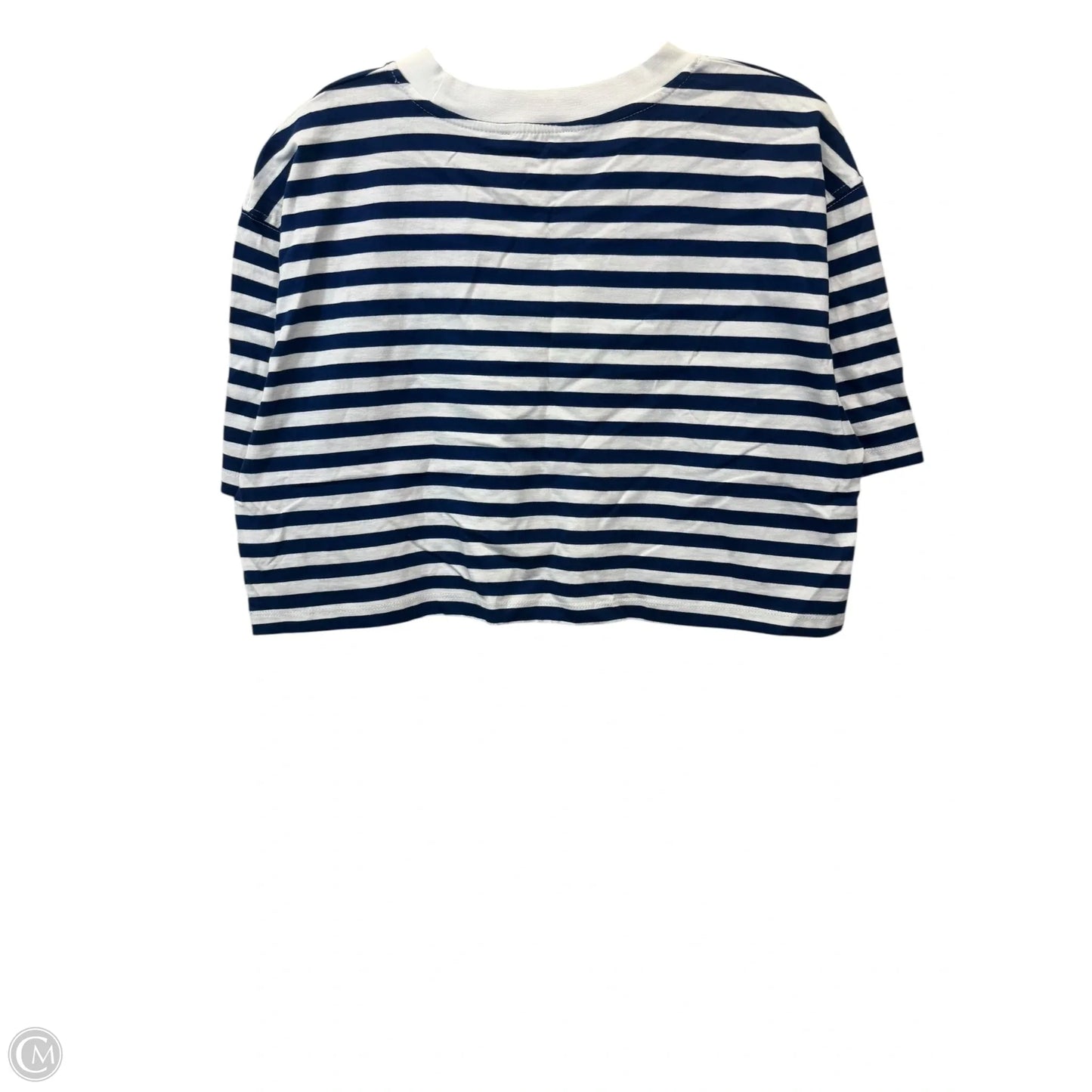 Top Short Sleeve By Zara In Striped Pattern, Size: L