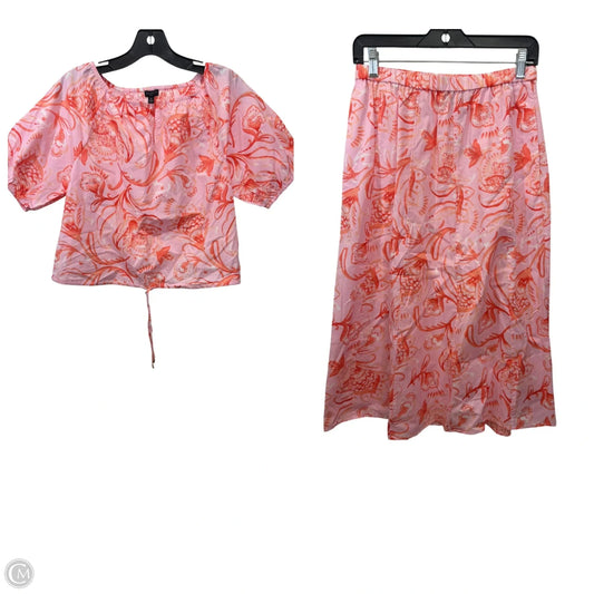 Skirt Set 2pc By Talbots In Orange & Pink, Size: Sp