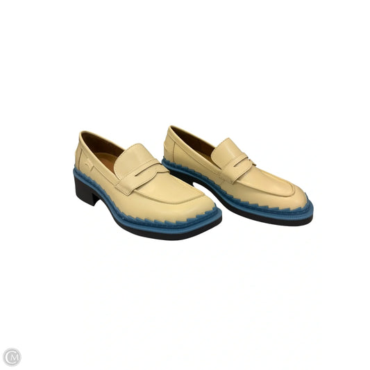 Shoes Sneakers By Camper In White & Yellow, Size: 8.5