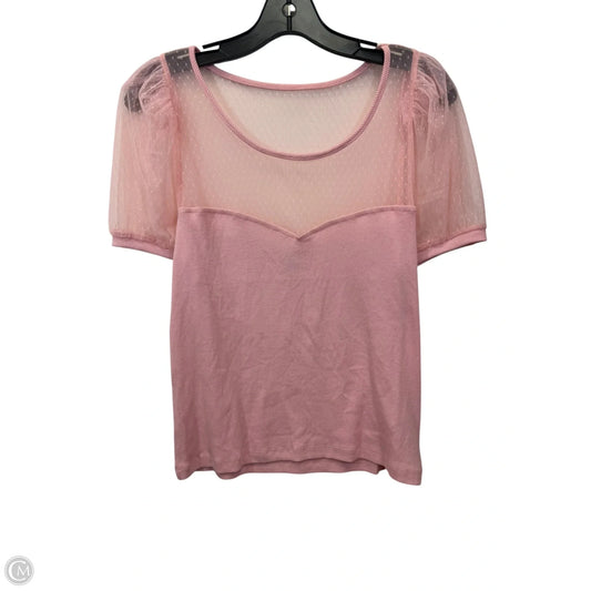 Top Short Sleeve By Anthropologie In Pink, Size: M