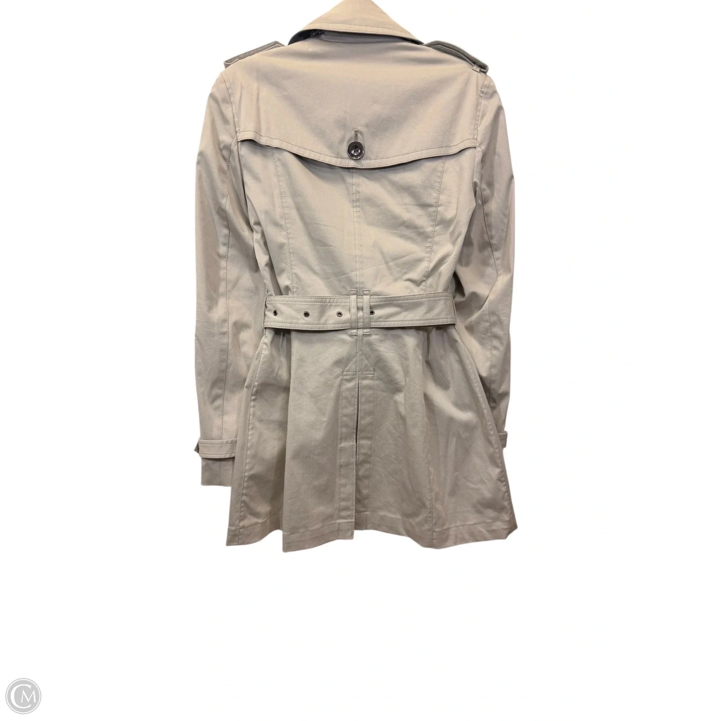 Coat Luxury Designer By Burberry In Grey, Size: S