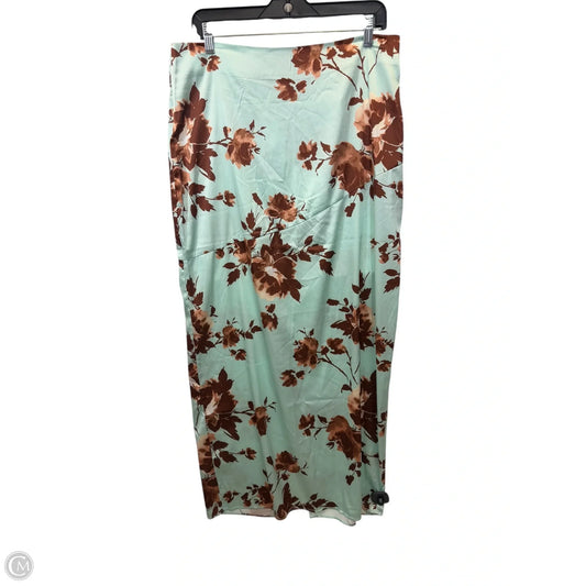 Skirt Maxi By Forever 21 In Brown & Green, Size: Xl