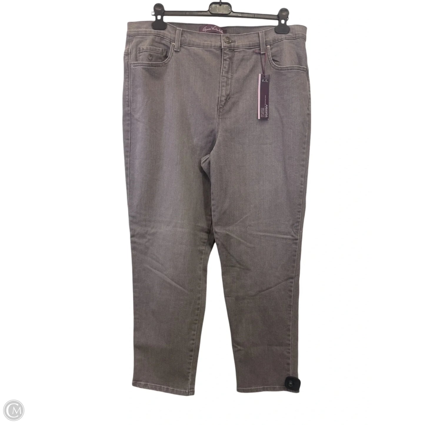 Jeans Straight By Gloria Vanderbilt In Grey Denim, Size: 16