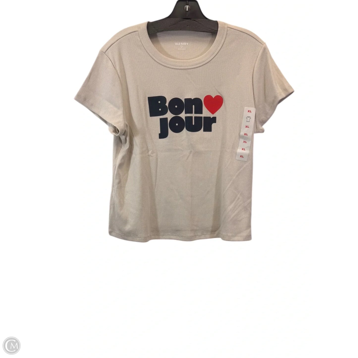 Top Short Sleeve Basic By Old Navy In Taupe, Size: Xl