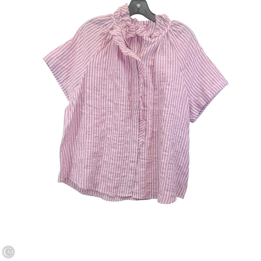 Top Short Sleeve By Chicos In Striped Pattern, Size: Xl
