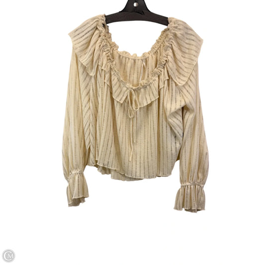 Top Long Sleeve By Anthropologie In Cream, Size: M