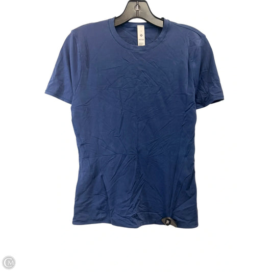 Athletic Top Short Sleeve By Lululemon In Navy, Size: L