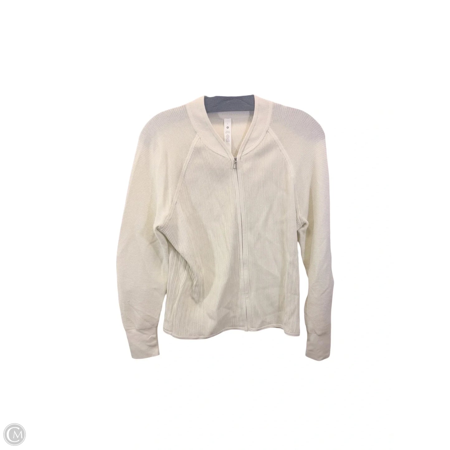 Athletic Jacket By Lululemon In Cream, Size: L