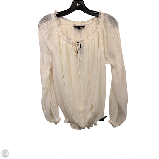 Top Long Sleeve By Express In Cream, Size: Xs