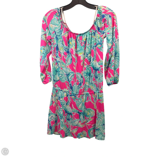 Romper Designer By Lilly Pulitzer In Green & Pink, Size: Xs