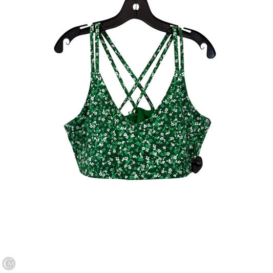 Athletic Bra By Draper James In Green & White, Size: Xxl