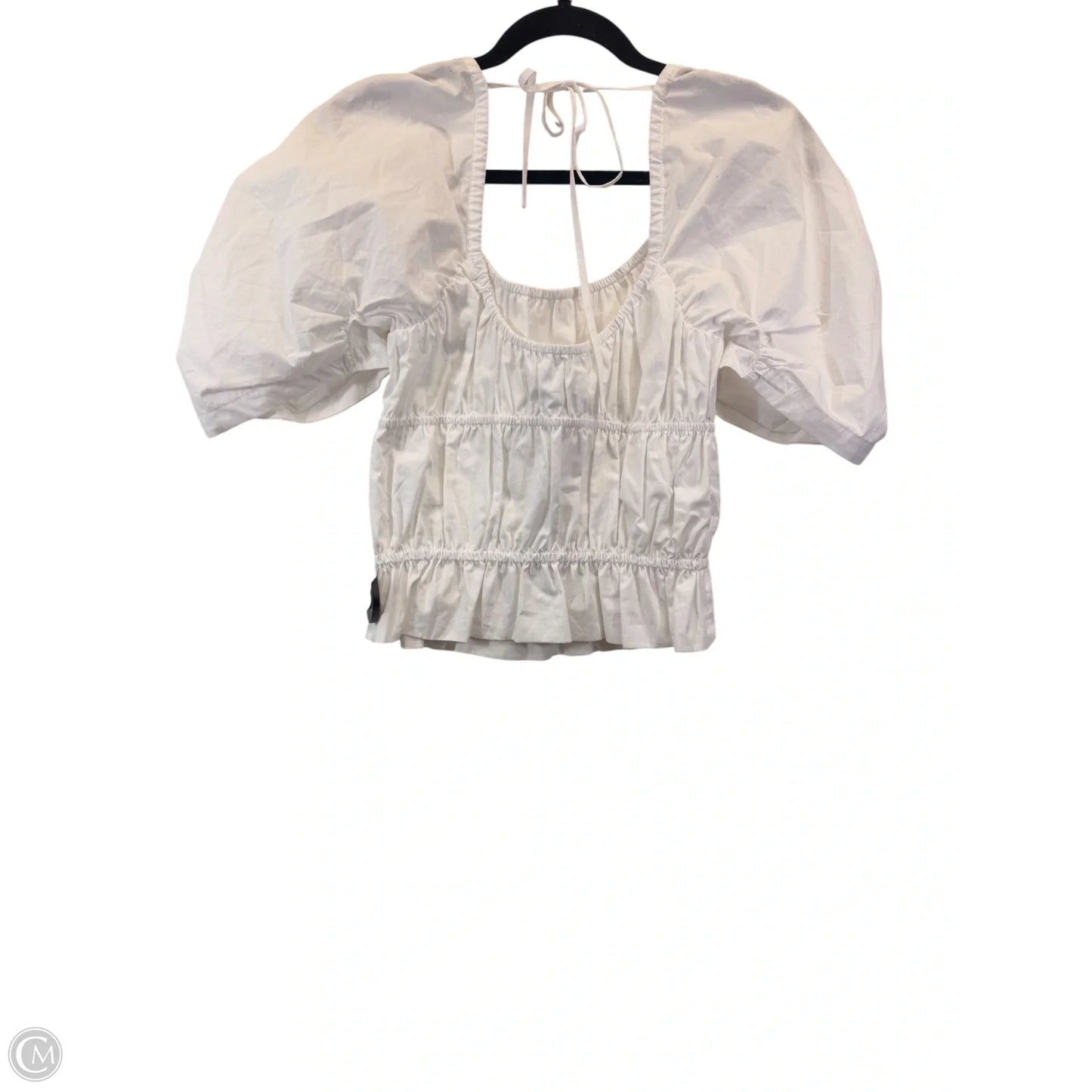 Top Short Sleeve Designer By Derek Lam In White, Size: S