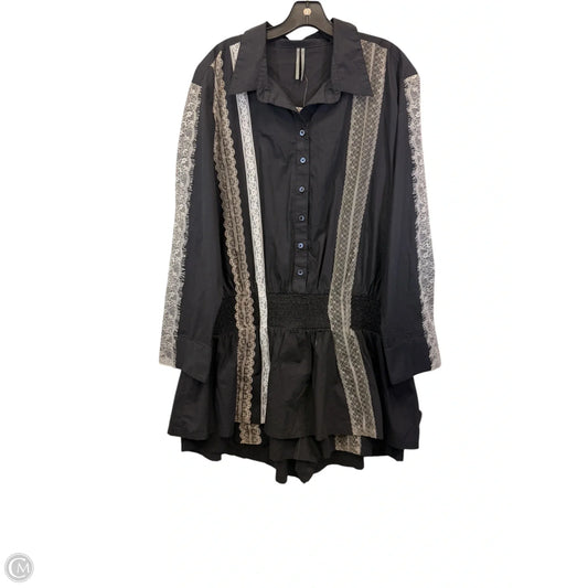 Dress Casual Short By Anthropologie In Black & Grey, Size: L