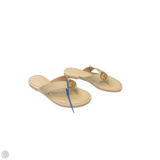 Sandals Luxury Designer By Gucci In Cream, Size: 9.5