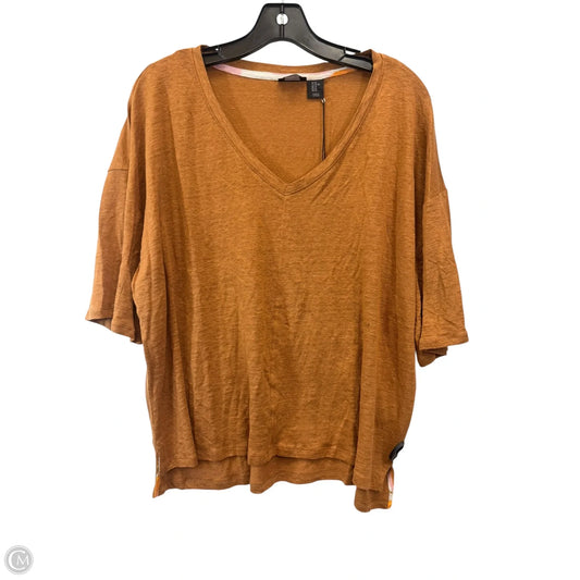 Top Short Sleeve By Tahari In Brown, Size: Xl