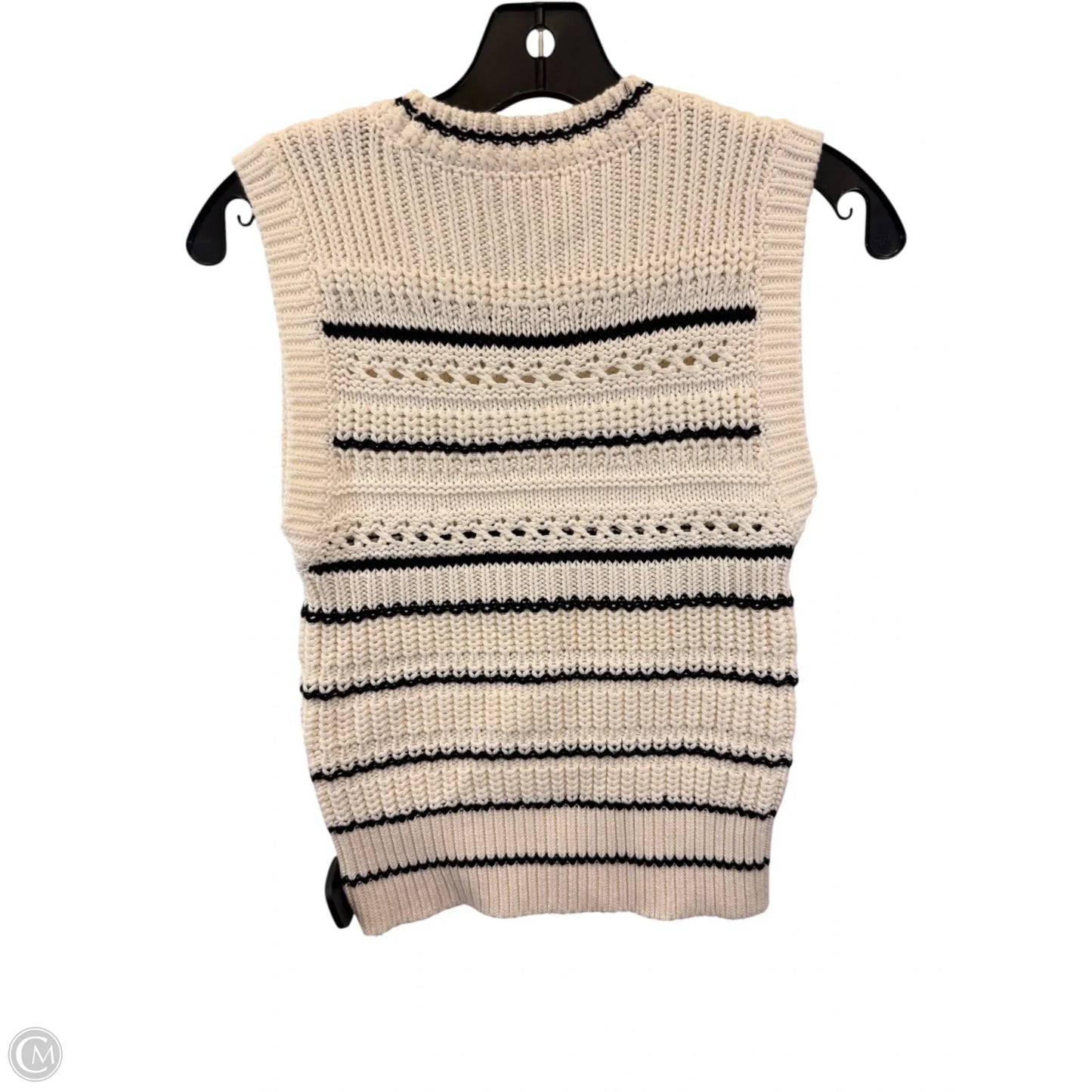 Vest Sweater By Madewell In Black & Cream, Size: S