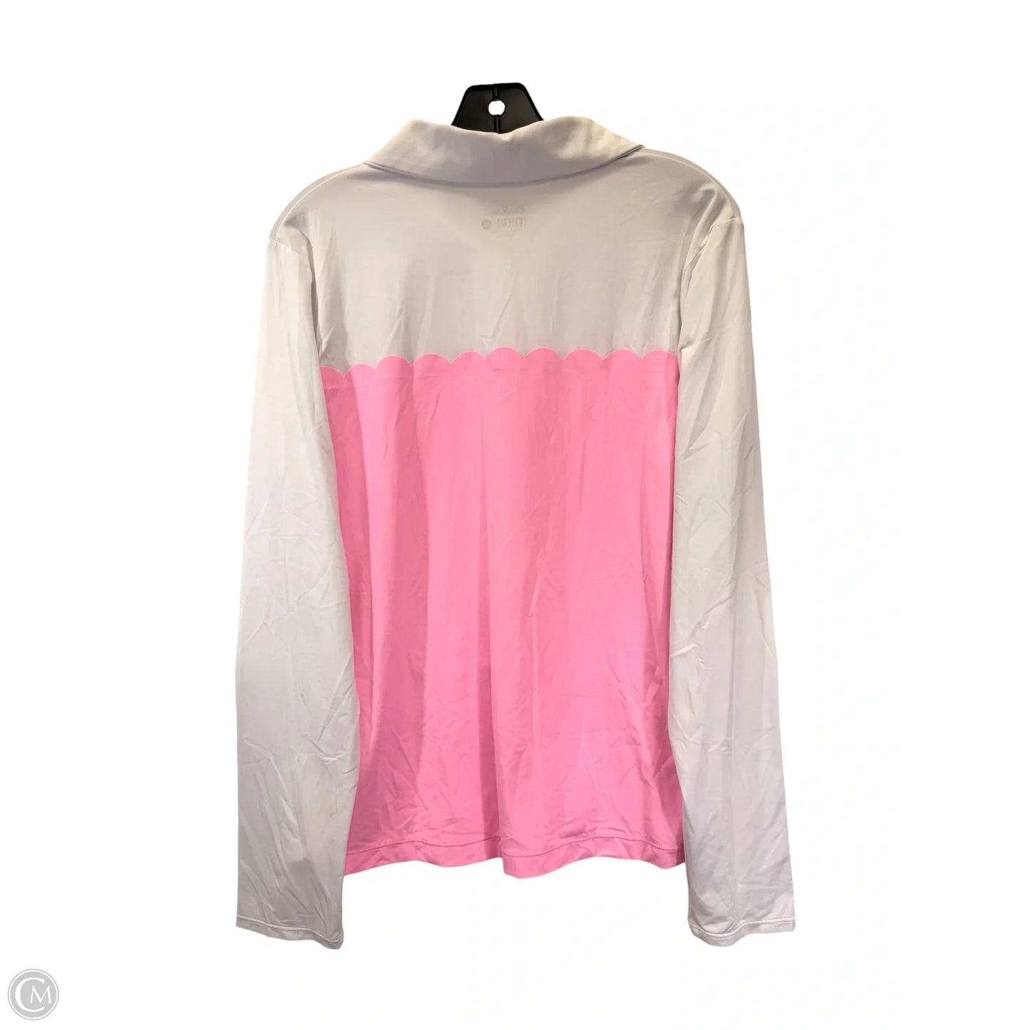Top Long Sleeve Designer By Lilly Pulitzer In Pink & White, Size: Xl