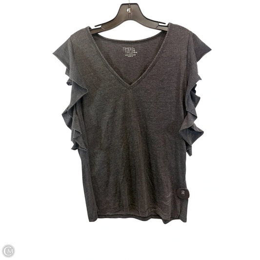 Top Short Sleeve By Time And Tru In Grey, Size: L