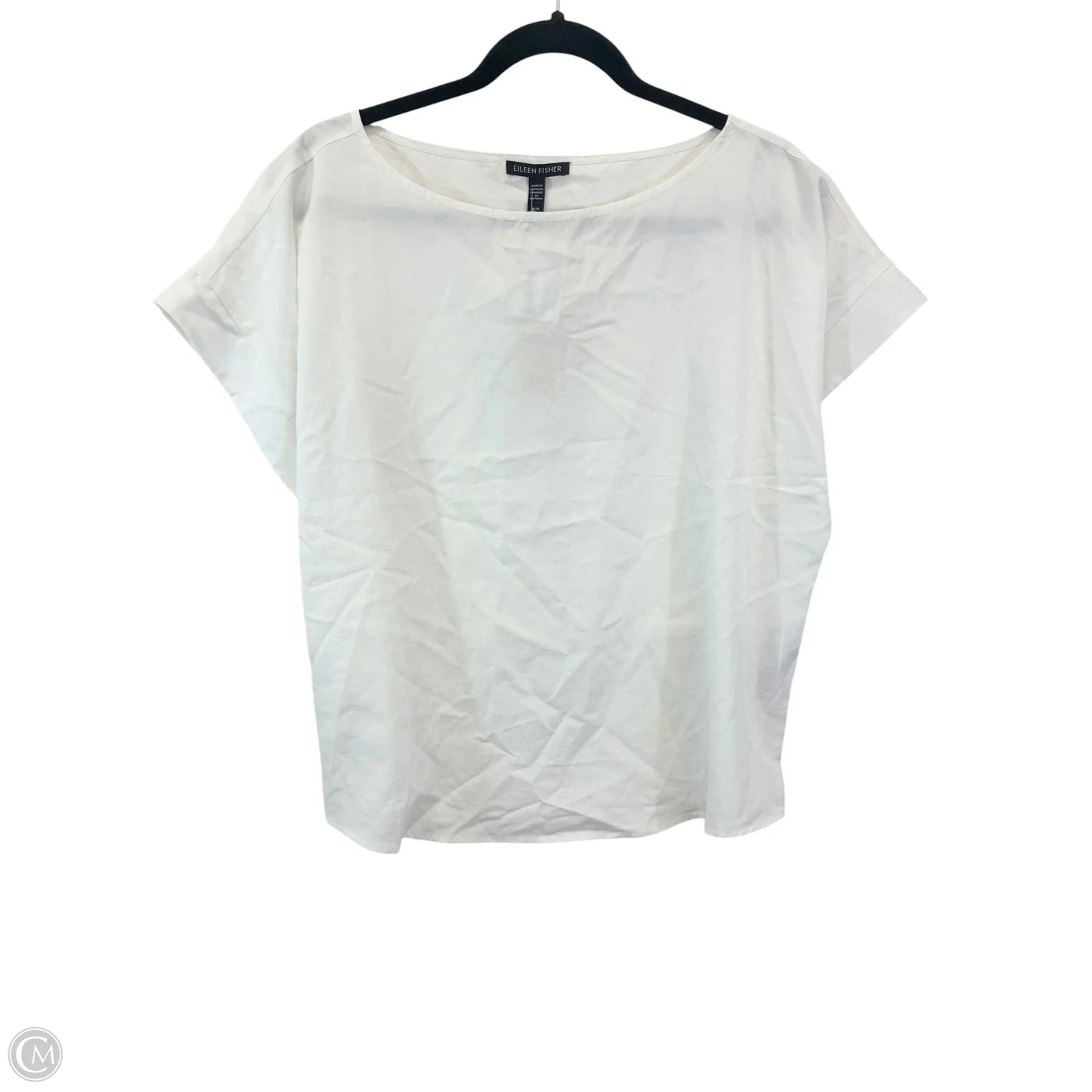 Top Short Sleeve By Eileen Fisher In White, Size: M