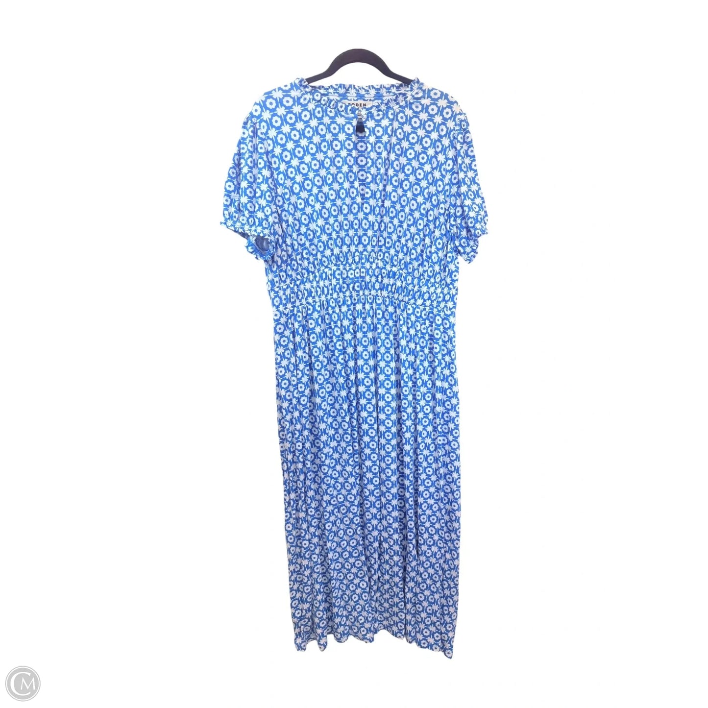 Dress Casual Maxi By Boden In Blue & White, Size: Xl