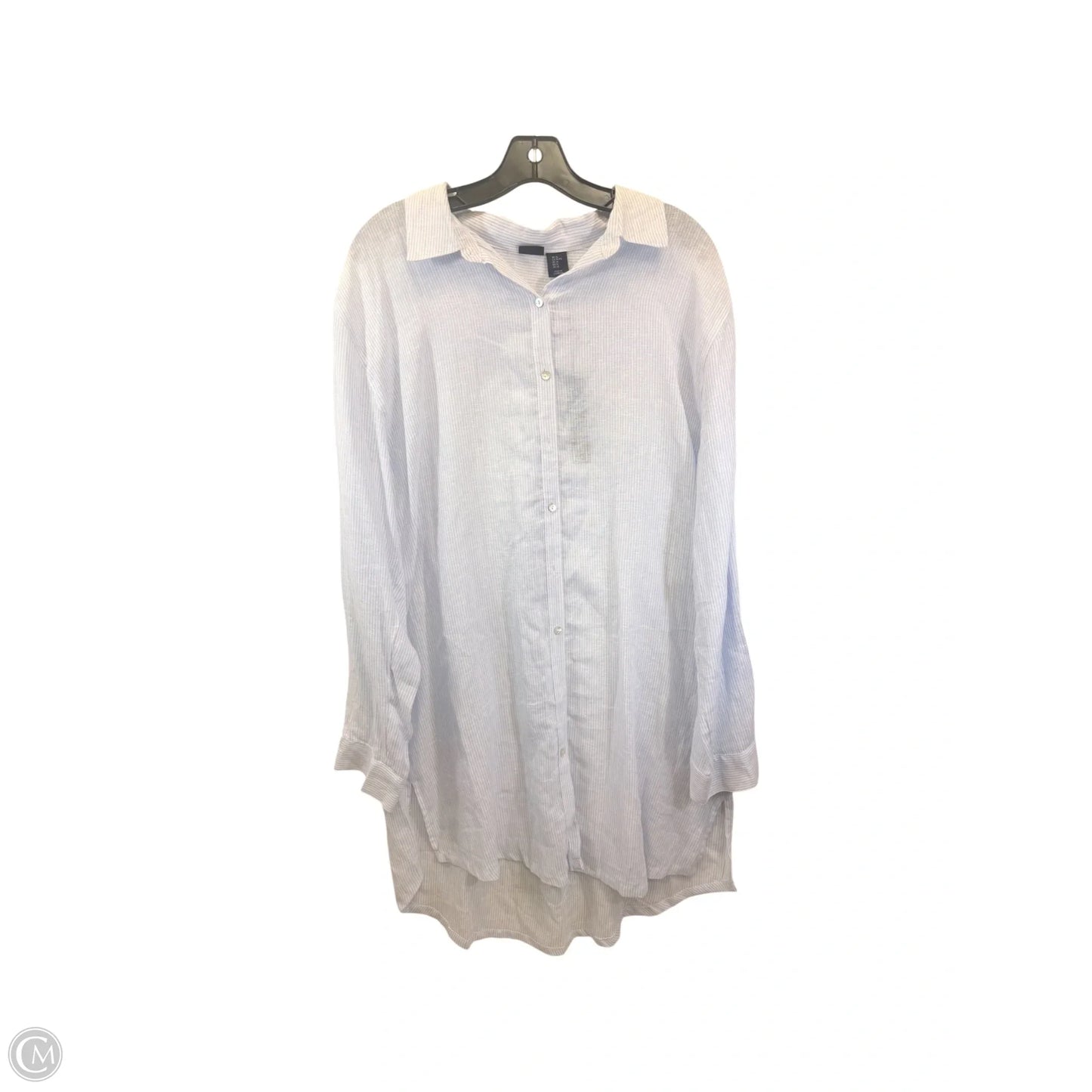 Tunic Long Sleeve By Tahari In Blue & White, Size: Xl