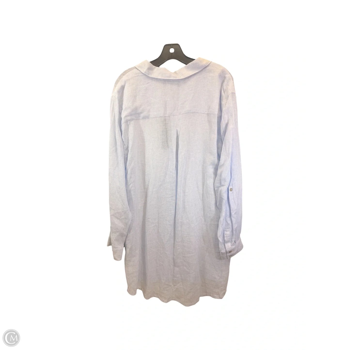 Tunic Long Sleeve By Tahari In Blue & White, Size: Xl
