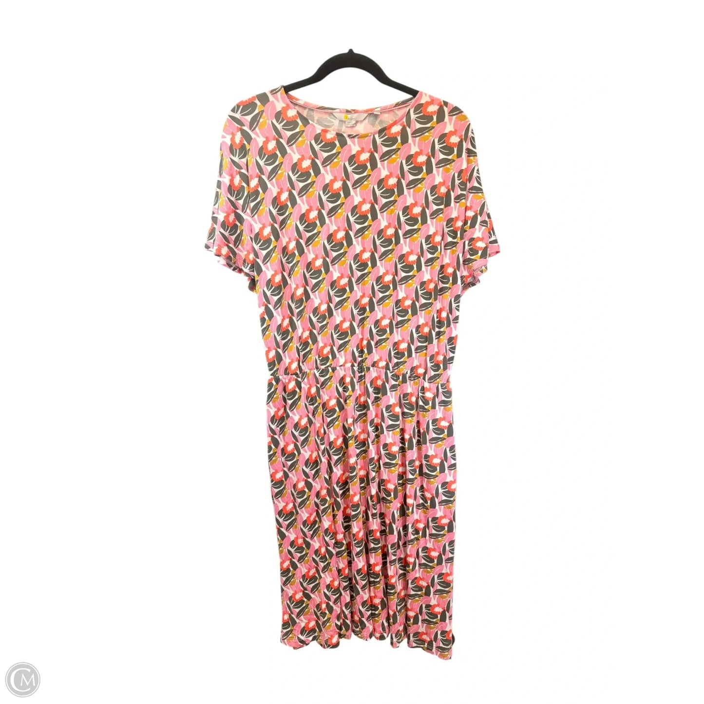 Dress Casual Midi By Boden In Green & Orange, Size: L