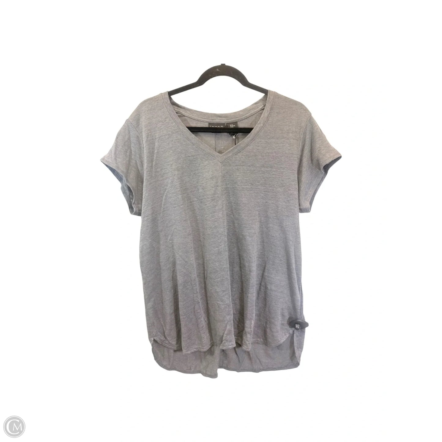 Top Short Sleeve Basic By Tahari In Grey, Size: Xl