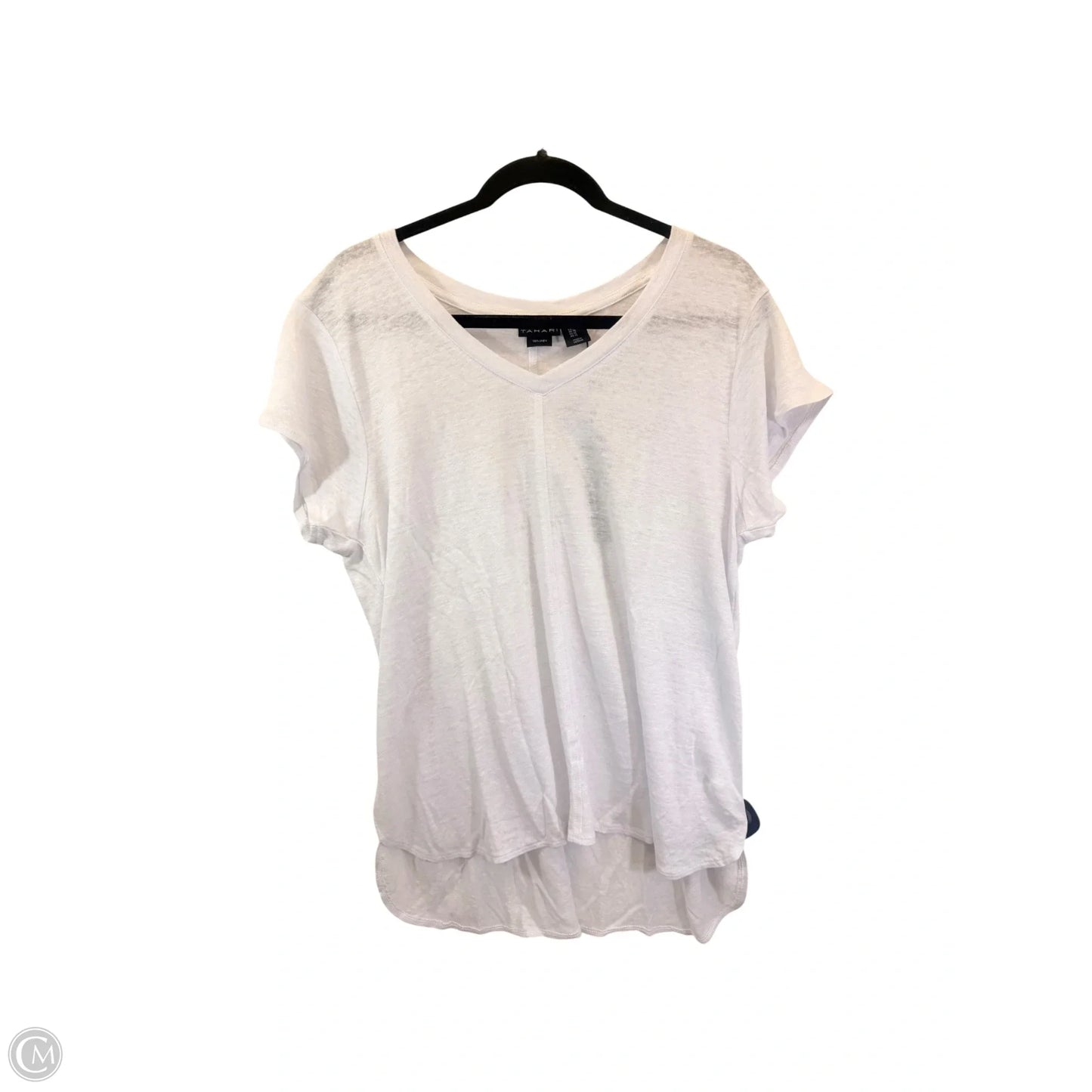 Top Short Sleeve Basic By Tahari In White, Size: Xl
