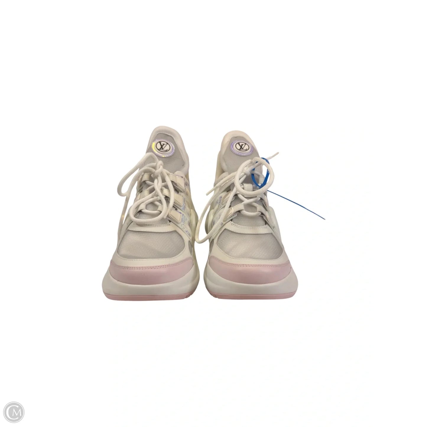 Shoes Luxury Designer By Louis Vuitton In Pink & White, Size: 9