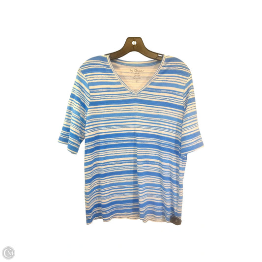 Top Short Sleeve By Chicos In Striped Pattern, Size: L