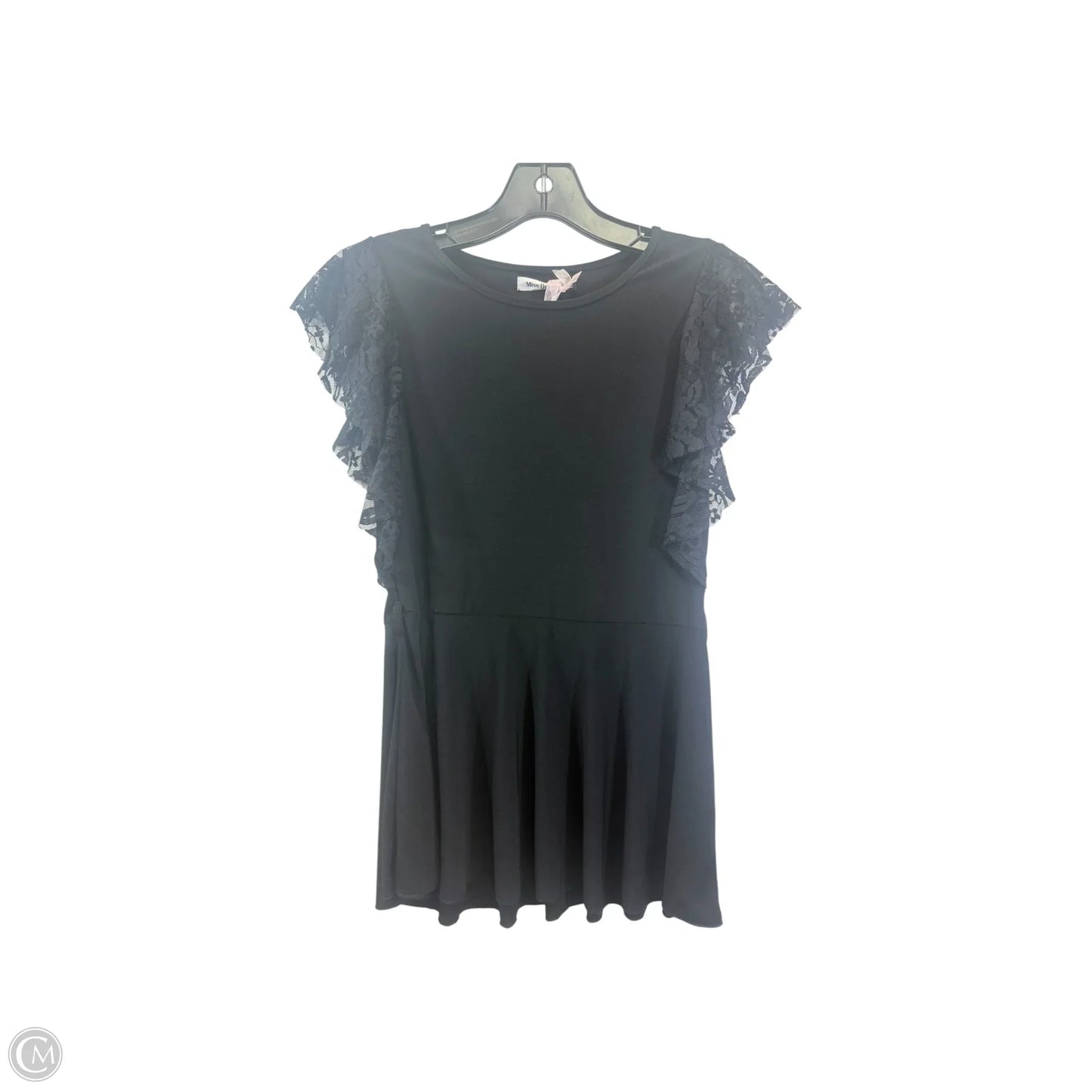Top Short Sleeve By Miss Donna In Black, Size: L