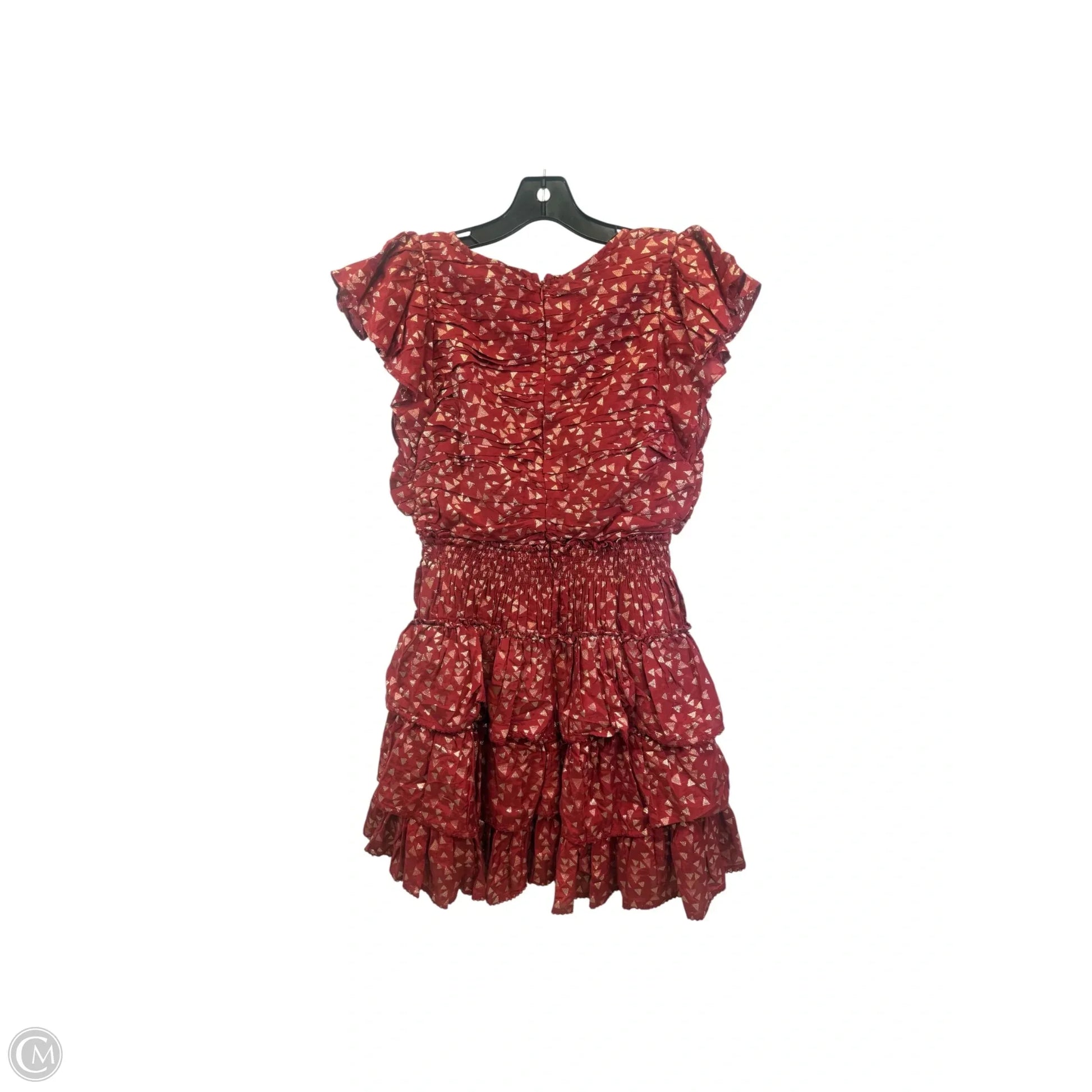 Dress Party Long By Anthropologie In Gold & Red, Size: M