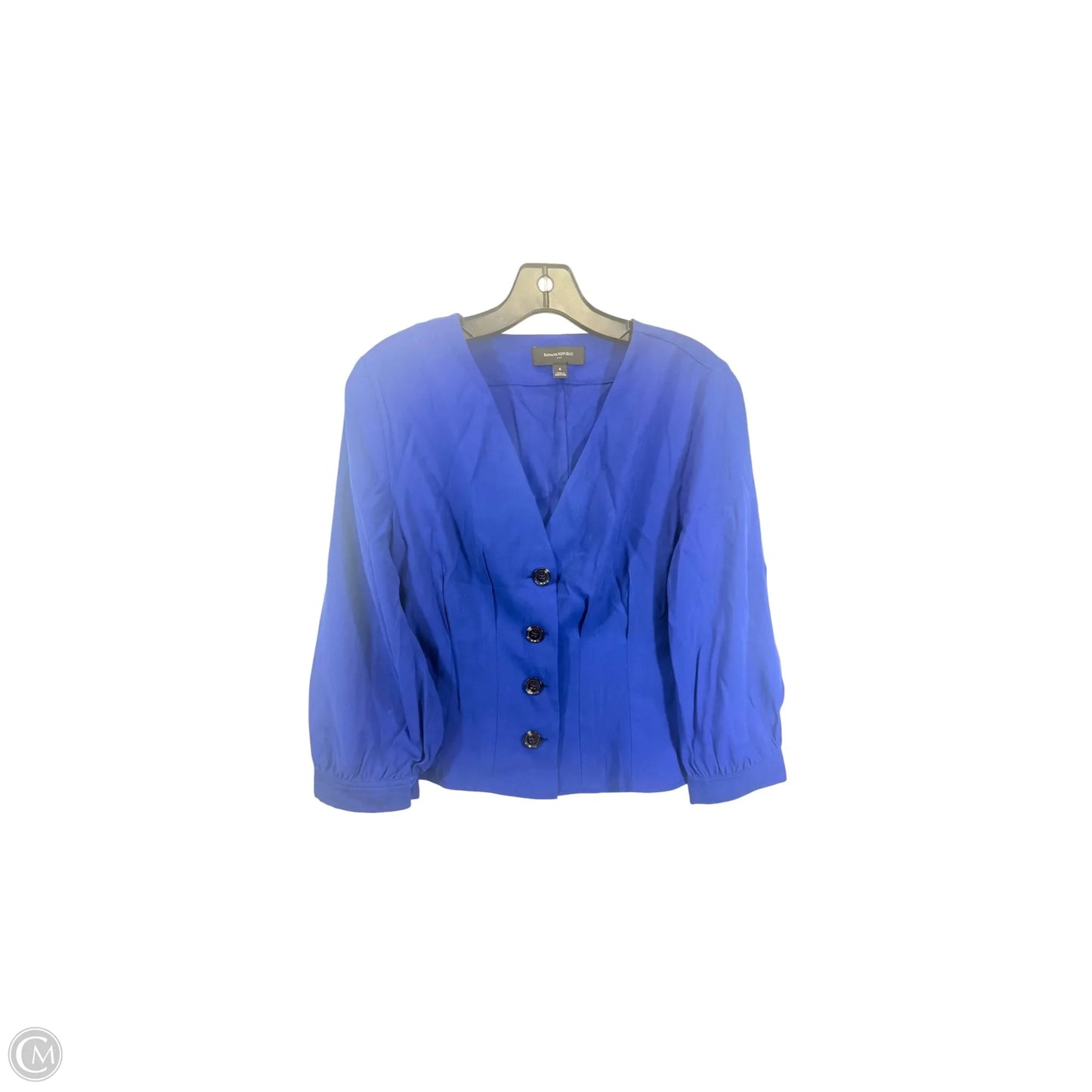 Top 3/4 Sleeve By Banana Republic In Blue, Size: S