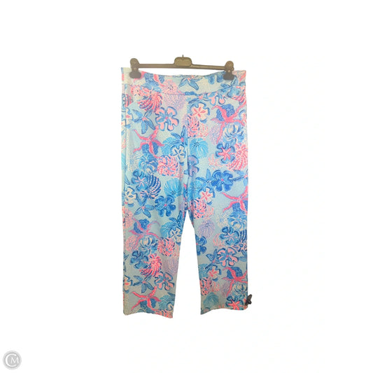 Pants Designer By Lilly Pulitzer In Blue & Pink, Size: 14