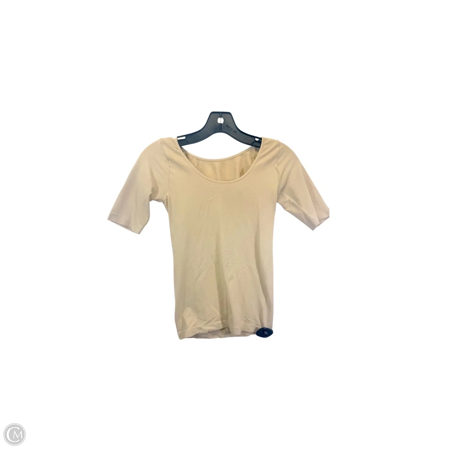 Top Short Sleeve Basic By SkinnyTees In Tan, Size: Osfm