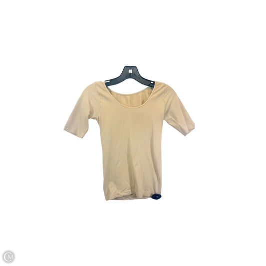 Top Short Sleeve Basic By SkinnyTees In Tan, Size: Osfm